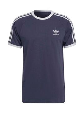 T-Shirt Adidas 3 Bandes Bleu Marine pour Homme