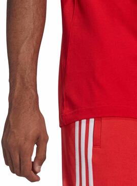 T-Shirt Adidas 3 Bandes Rouge pour Homme