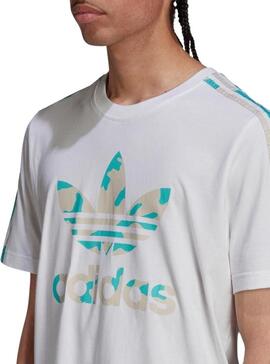 T-Shirt Adidas Camo Infill Blanc pour Homme