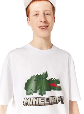 T-Shirt Lacoste x Minecraft Blanc Unisexe