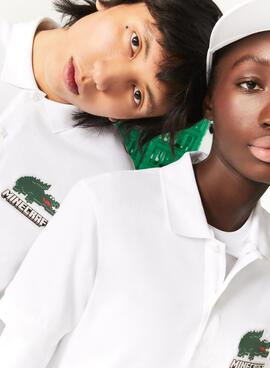 Polo Lacoste x Minecraft Blanc Classic Fit Unisexe