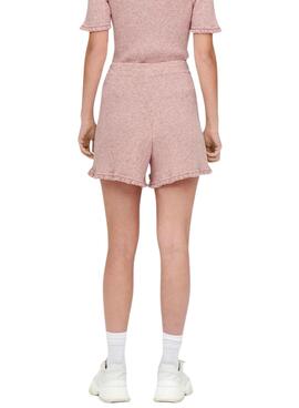 Short Only Lina Ruffle Rose pour Femme