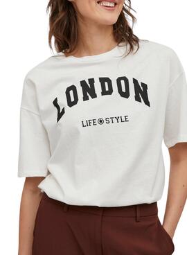 T-Shirt Vila Juliette City London Blanc Femme