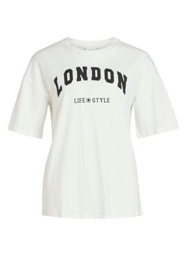 T-Shirt Vila Juliette City London Blanc Femme