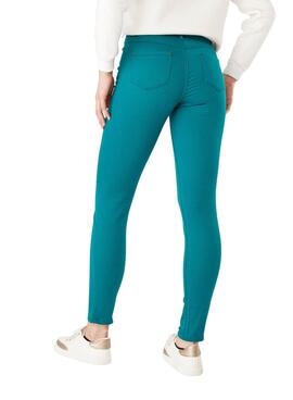 Pantalon Naf Naf Pitillo Vert Turquoise pour Femme