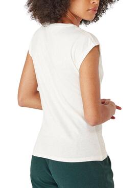 T-Shirt Naf Naf Sent Message Blanc pour Femme