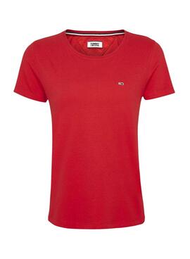 T-Shirt Tommy Jeans Soft Rouge pour Femme