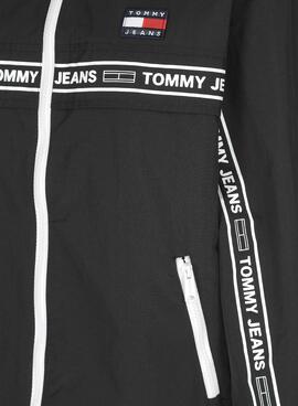 Coupe-vent Tommy Jeans Chicago Tape Noire Femme