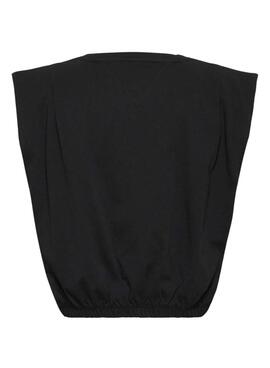 T-Shirt Tommy Jeans Crop Elastique Noire Femme