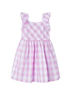 Robe Mayoral Seersucker Vichy Rose Pour Fille