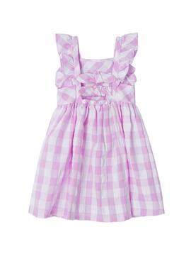 Robe Mayoral Seersucker Vichy Rose Pour Fille