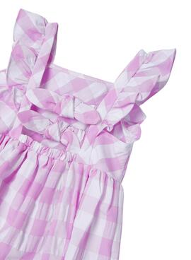 Robe Mayoral Seersucker Vichy Rose Pour Fille