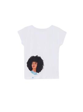 T-Shirt Mayoral Face Blanc Pour Fille