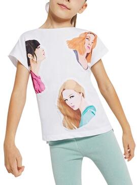 T-Shirt Mayoral Face Blanc Pour Fille