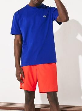 T-Shirt Lacoste Sport Regular Bleu pour Homme