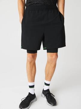 Short Lacoste Sport Capes Noire Homme