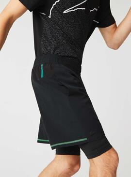 Short Lacoste Sport Capes Noire Homme