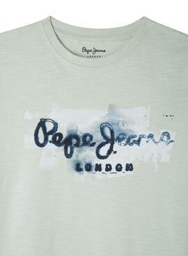 T-Shirt Pepe Jeans Golders Vert pour Garçon