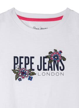 T-Shirt Pepe Jeans Halua  Blanc Pour Fille