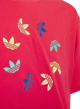 T-Shirt Adidas Cropped Anneau Trifoil Rose Fille