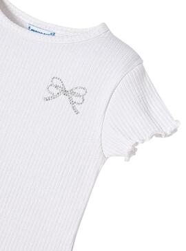 Pack 2 T-Shirts Mayoral Nervuré Blanc Pour Fille