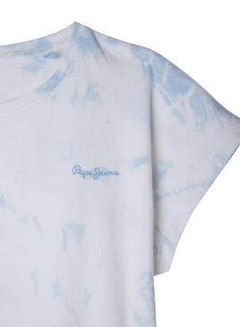 T-Shirt Pepe Jeans Hilary Tie Dye Bleu Pour Fille