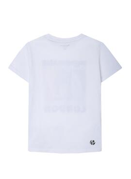 T-Shirt Pepe Jeans Callen Blanc Pour Garçon