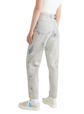 Jeans Tommy Jeans Mom Blanc Femme