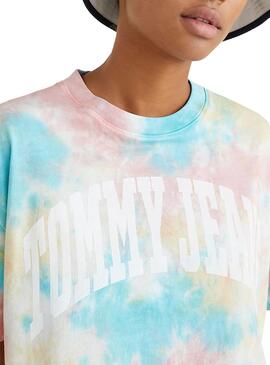 T-Shirt Tommy Jeans Tie-Dye Surdimensionné Multi Femme