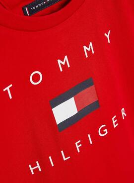T-Shirt Tommy Hilfiger Logo Rouge Pour Garçon