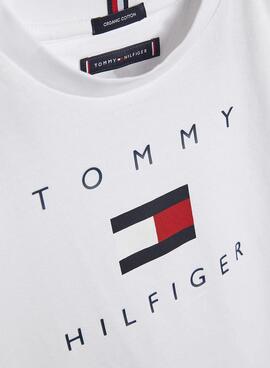 T-Shirt Tommy Hilfiger Logo Blanc Pour Garçon