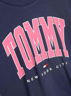 T-Shirt Tommy Hilfiger Bold Varsity Bleu Marine Fille