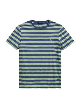 T-Shirt Polo Ralph Lauren Slim Rayures Vert Homme
