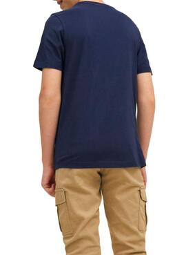 T-Shirt Jack & Jones Forme Astalale Bleu Marine Garçon