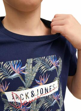 T-Shirt Jack & Jones Astal Shape  Bleu Marine Garçon