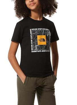 T-Shirt The North Face Box Noire Pour Garçon Et Fille