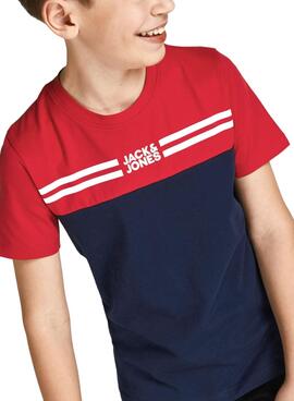T-Shirt Jack & Jones Steve Rouge Pour Garçon
