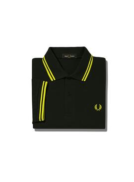 Polo Fred Perry Ribetes Vert Pour Homme
