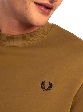 Sweat Fred Perry Col Rond Moutarde Homme
