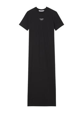 Robe Calvin Klein Stacked Logo Noire pour Femme