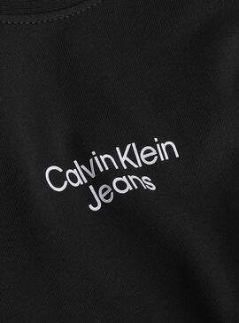 Robe Calvin Klein Stacked Logo Noire pour Femme