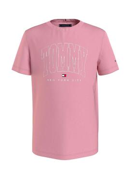 T-Shirt Tommy Hilfiger Bold Varsity Rosa Garçon