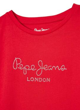 T-Shirt Pepe Jeans Nuria Rouge Pour Fille