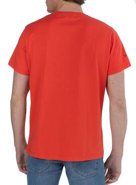 T-Shirt El Pulpo Silouette Rouge pour Homme