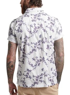 Chemise Superdry Hawaiian Blanc Floral Homme