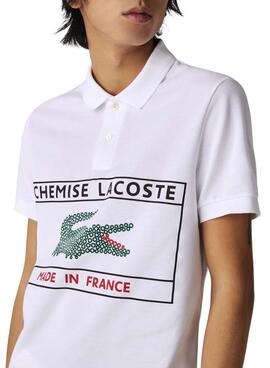 Polo Lacoste Made In France Blanc pour Homme
