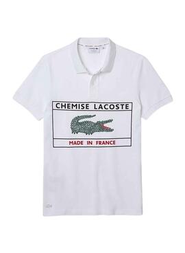Polo Lacoste Made In France Blanc pour Homme