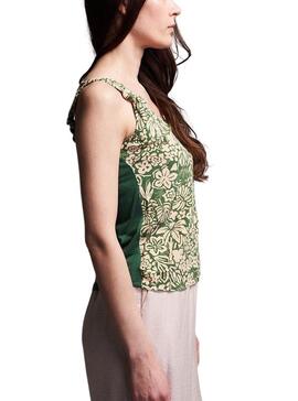 T-Shirt Naf Naf Tiras Imprimer Vert pour Femme