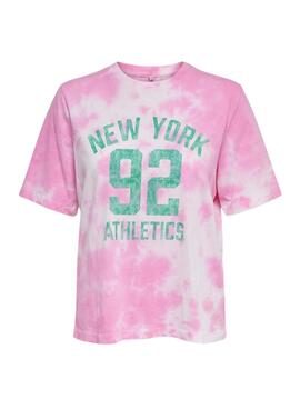 T-Shirt Only Tania Tie Dye Rose pour Femme