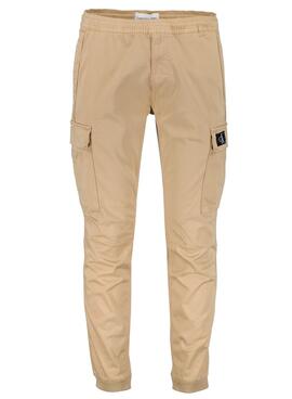 Pantalon Calvin Klein Skinny Cargo Beige Homme